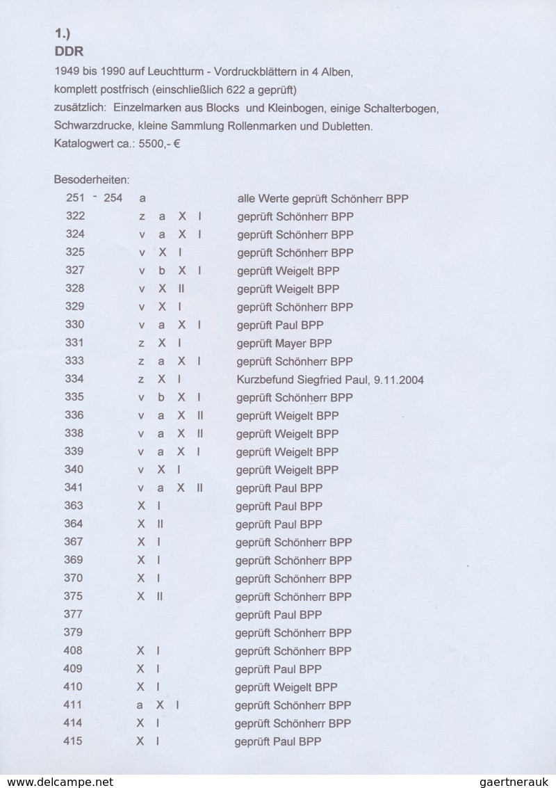 32291 DDR: 1949/1990, In Den Hauptnummern Komplette Postfrische Qualitäts-Sammlung In Vier Falzlos-Vordruc - Sonstige & Ohne Zuordnung