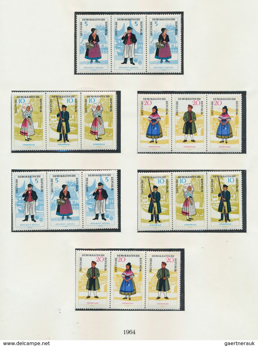 32307 DDR: 1949-1990, überkomplette postfrische Sammlung in gesamt 13 Lindner-T-Vordruckalben teils mit Ka