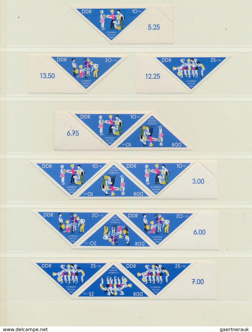 32307 DDR: 1949-1990, überkomplette postfrische Sammlung in gesamt 13 Lindner-T-Vordruckalben teils mit Ka