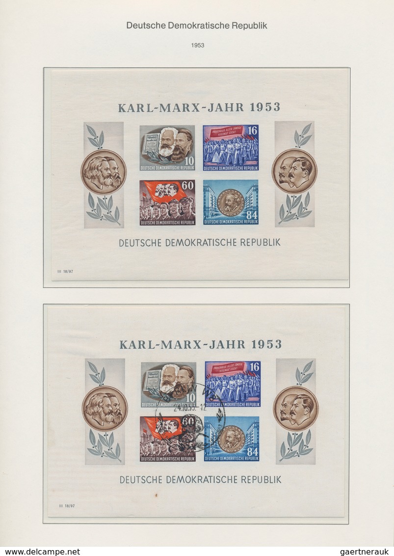 32315 DDR: 1949/1965, parallel postfrisch und sauber gestempelt geführte Sammlung in zwei KA/BE-bi-collect