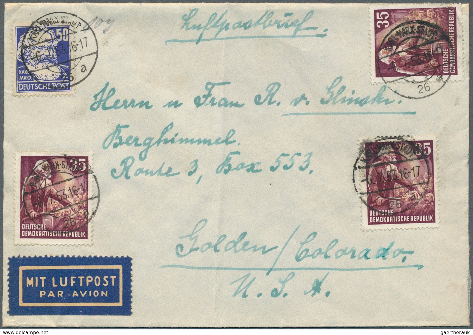 32319 DDR: 1949/1961, vielseitiger Posten von ca. 380 Briefen und Karten aus alter Familien-Korrespondenz,