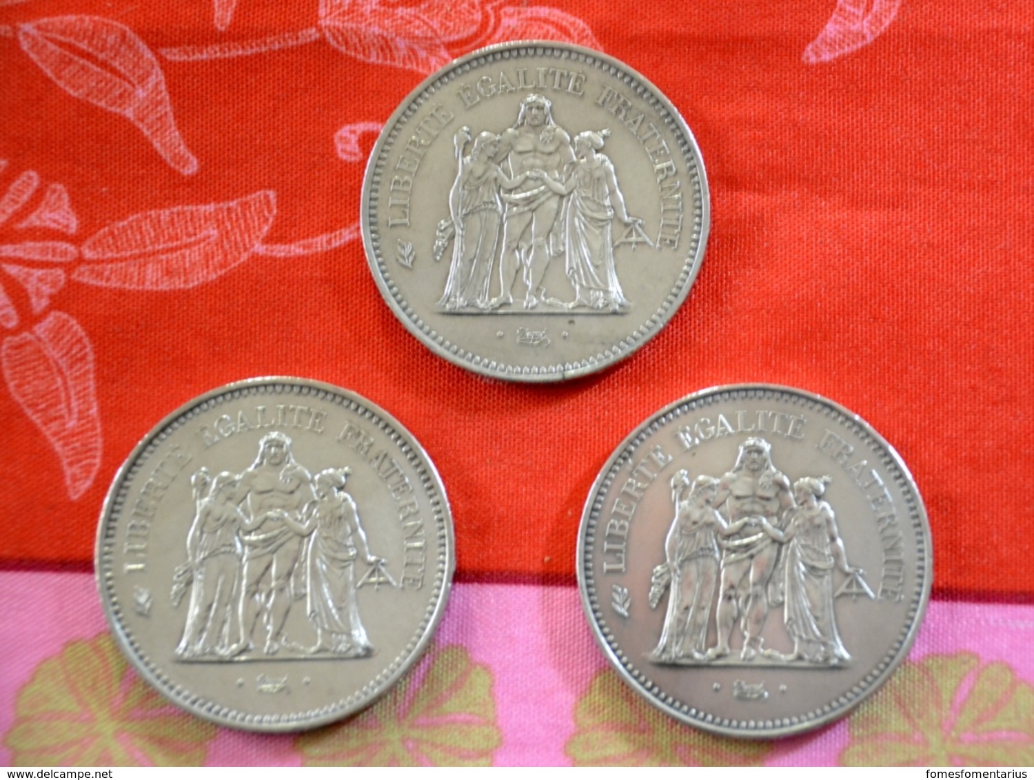 3  Pièces De 50 Francs Argent (2 De1977; 1 De 1975) Très Bon état - Autres & Non Classés