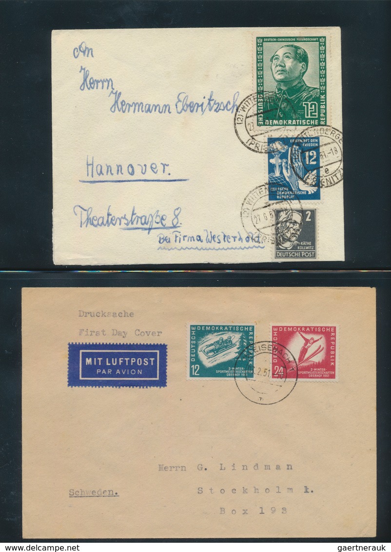 32327 DDR: 1949-54, Sammlung Von Ersttagsbriefen Im Briefealbum, Einige Gute FDC Dabei Wie Z.B. 242, 342 U - Sonstige & Ohne Zuordnung