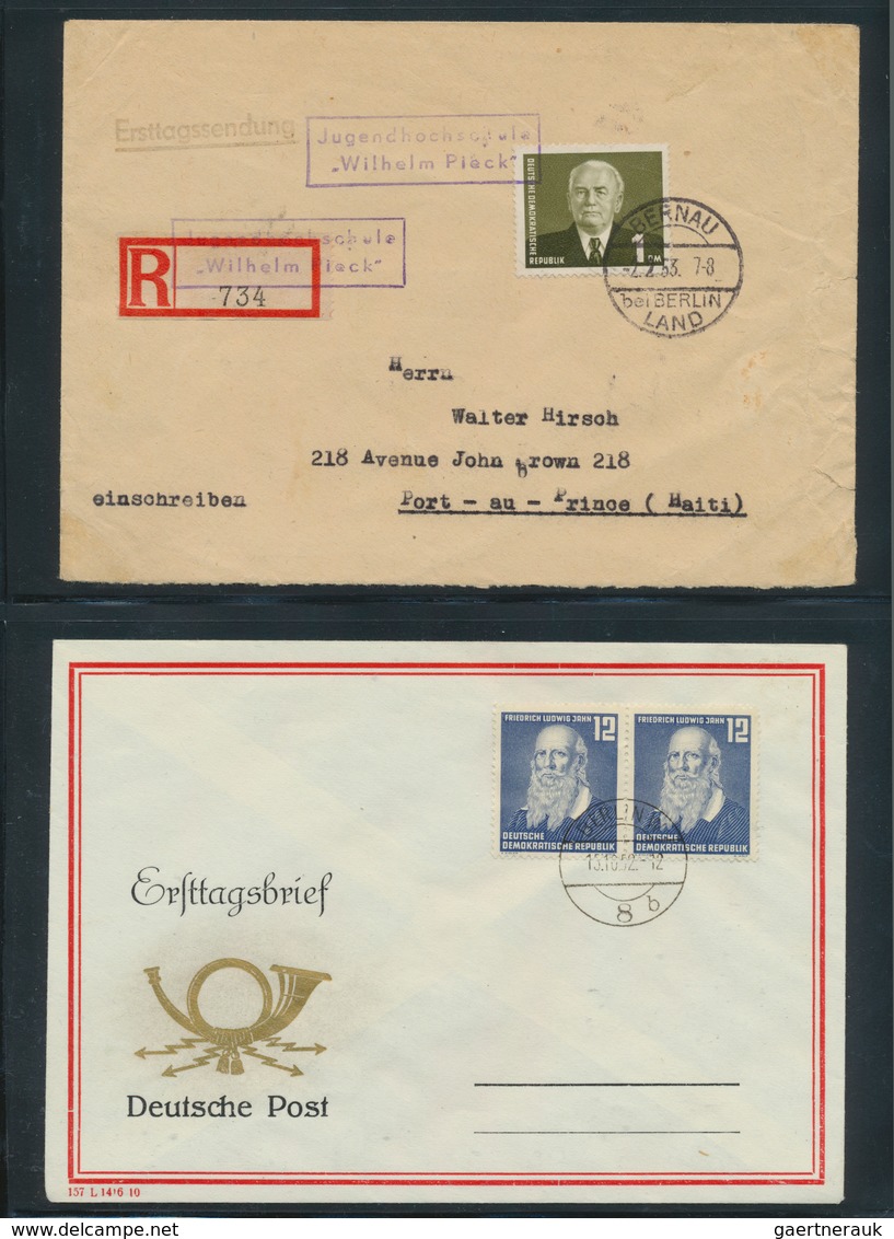 32327 DDR: 1949-54, Sammlung Von Ersttagsbriefen Im Briefealbum, Einige Gute FDC Dabei Wie Z.B. 242, 342 U - Sonstige & Ohne Zuordnung