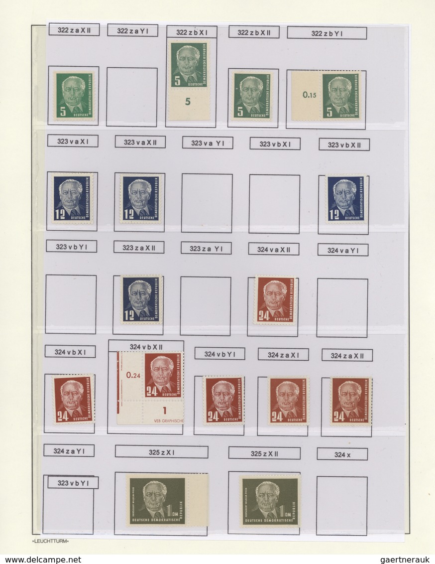 32335 DDR: 1950/1989, Postfrische Spezial-Sammlungspartie Von Farb-, Gummi- Und Wasserzeichenvarianten Mit - Other & Unclassified