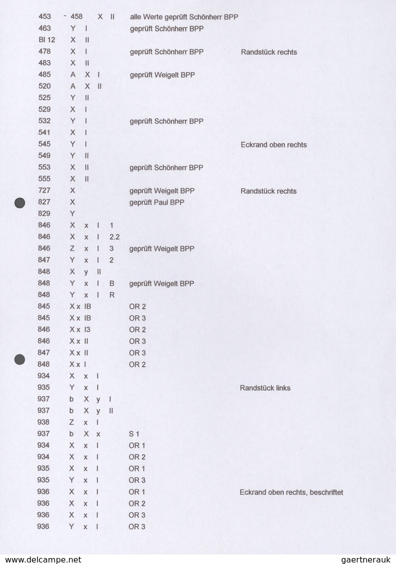 32335 DDR: 1950/1989, postfrische Spezial-Sammlungspartie von Farb-, Gummi- und Wasserzeichenvarianten mit