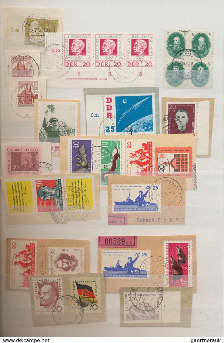 32337 DDR: 1950/1963, Sammlungspartie Von Ca. 650 Marken Fast Ausschließlich Auf Briefstück Und Meist Mit - Sonstige & Ohne Zuordnung
