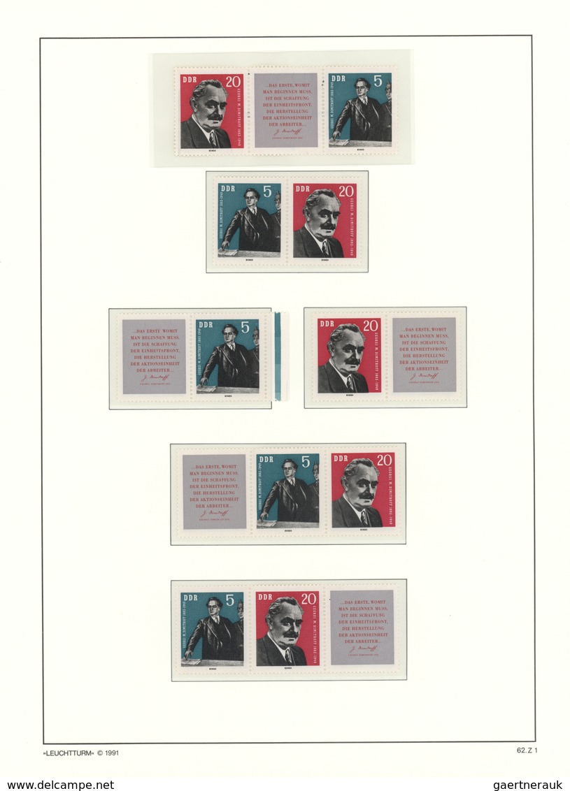 32374 DDR - Zusammendrucke: 1946/1990, Postfrische Sammlung Der Zusammendruck-Kombinationen Ab Etwas SBZ, - Se-Tenant