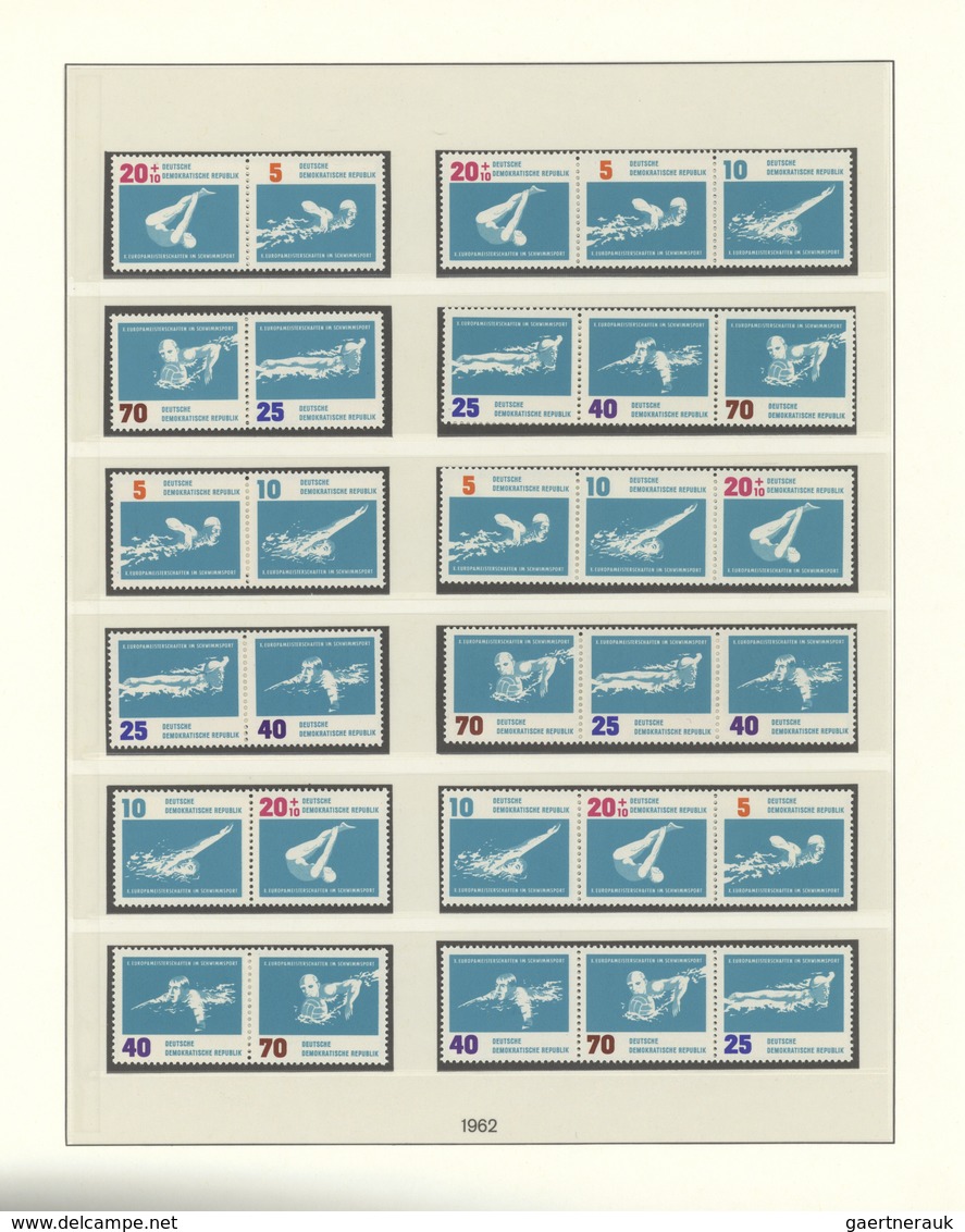 32376 DDR - Zusammendrucke: 1955/1990, Postfrische Qualitäts-Sammlung In Drei Lindner-Falzlos-T-Vordruckal - Se-Tenant