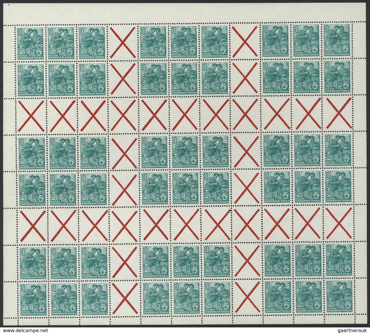 32382 DDR - Zusammendrucke: 1960, Fünfjahrplan, Alle 3 Markenheftchenbogen (MiNr. 7/9), Dabei MiNr. 7 Auf - Se-Tenant