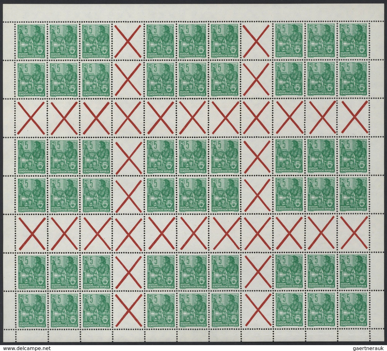 32382 DDR - Zusammendrucke: 1960, Fünfjahrplan, Alle 3 Markenheftchenbogen (MiNr. 7/9), Dabei MiNr. 7 Auf - Se-Tenant