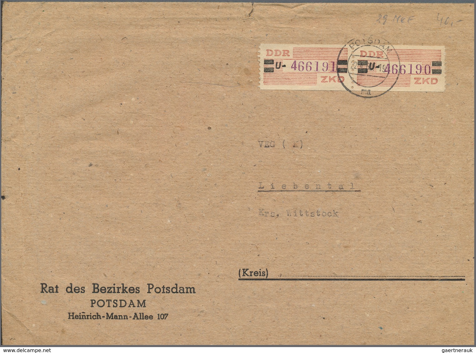 32387 DDR - Dienstmarken: 1954/64, Sammlung Von Dienstbriefen Der Behördenpost Und Der Verwaltungspost, Te - Sonstige & Ohne Zuordnung