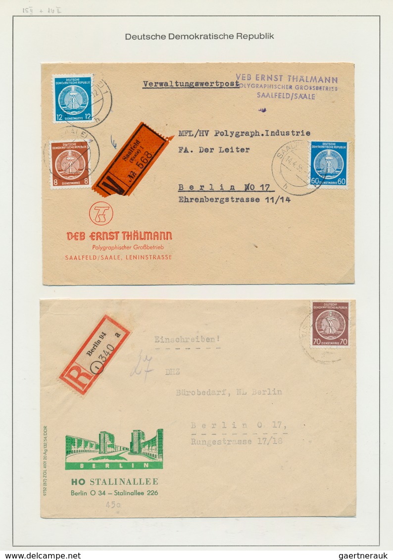 32387 DDR - Dienstmarken: 1954/64, Sammlung Von Dienstbriefen Der Behördenpost Und Der Verwaltungspost, Te - Sonstige & Ohne Zuordnung