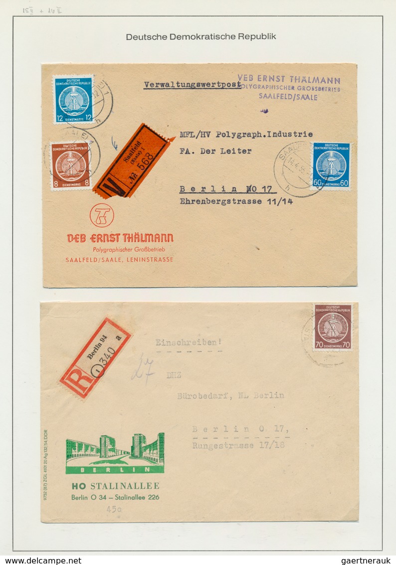 32387 DDR - Dienstmarken: 1954/64, Sammlung Von Dienstbriefen Der Behördenpost Und Der Verwaltungspost, Te - Andere & Zonder Classificatie