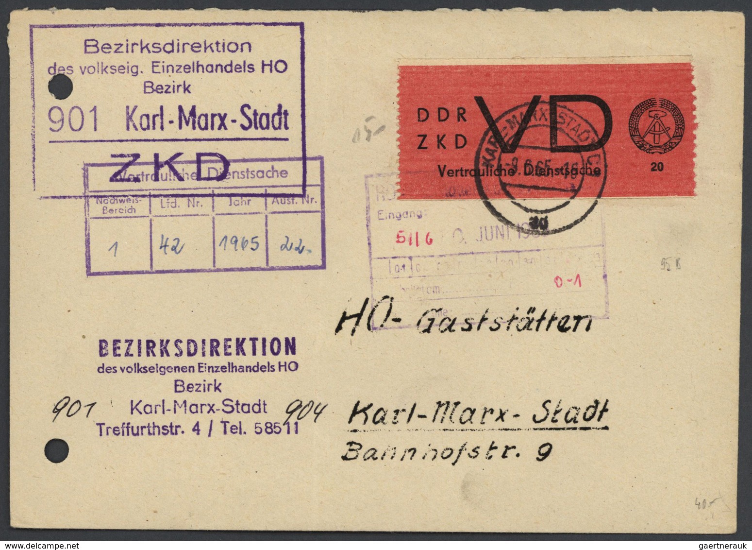 32388 DDR - Dienstmarken: 1954-1965, Posten Mit Etlichen Hundert Briefen Und Belegen, Dabei Zahlreiche Fre - Sonstige & Ohne Zuordnung