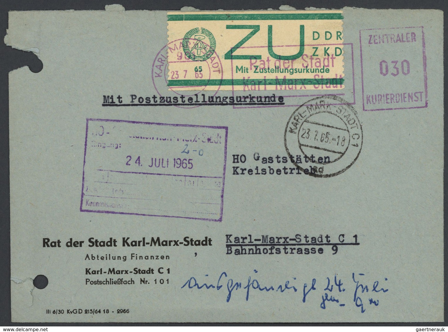 32388 DDR - Dienstmarken: 1954-1965, Posten Mit Etlichen Hundert Briefen Und Belegen, Dabei Zahlreiche Fre - Sonstige & Ohne Zuordnung