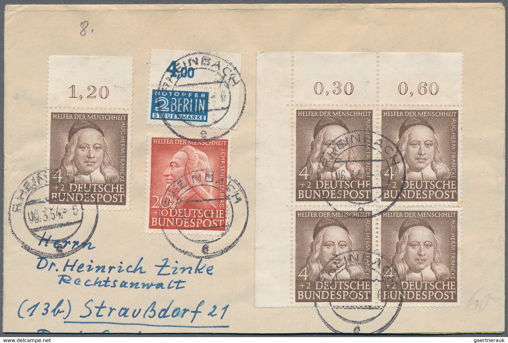32413 Bundesrepublik und Berlin: 1948/1964, vielseitige Partie von ca. 90 Briefen, Karten und Ganzsachen,
