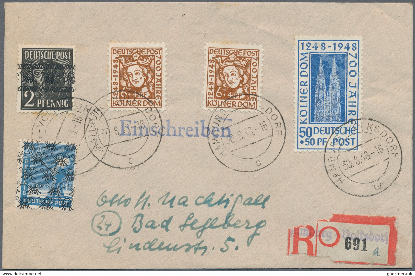 32415 Bundesrepublik Und Berlin: 1948/1980, Partie Von Ca. 170 Belegen Mit Interessanten Stücken, U.a. Zah - Sammlungen