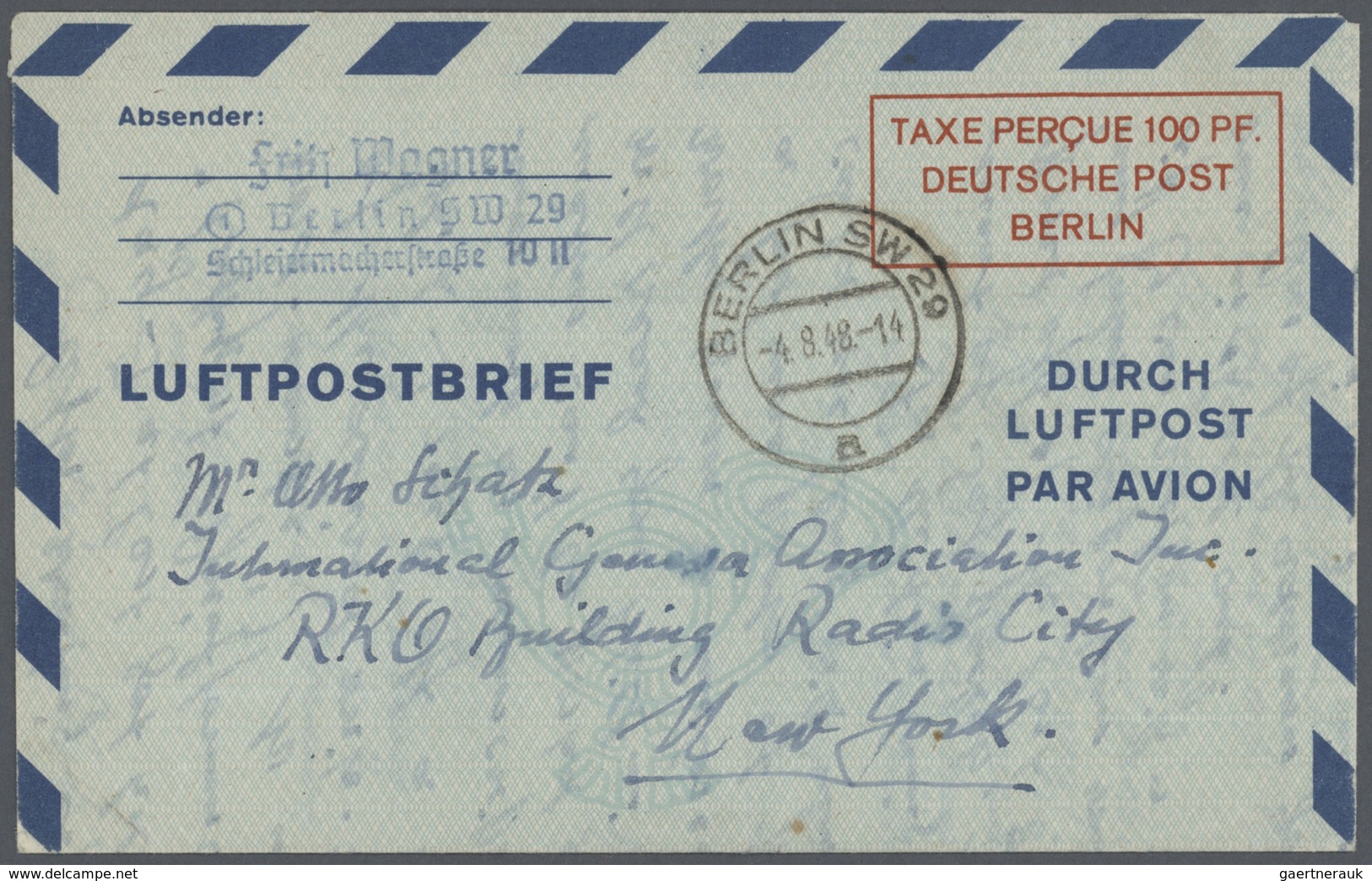 32418 Bundesrepublik Und Berlin: Ab 1948. Spezialsammlung LUFTPOST-FALTBRIEFE Berlin/Bizone/Bund. Extrem D - Verzamelingen