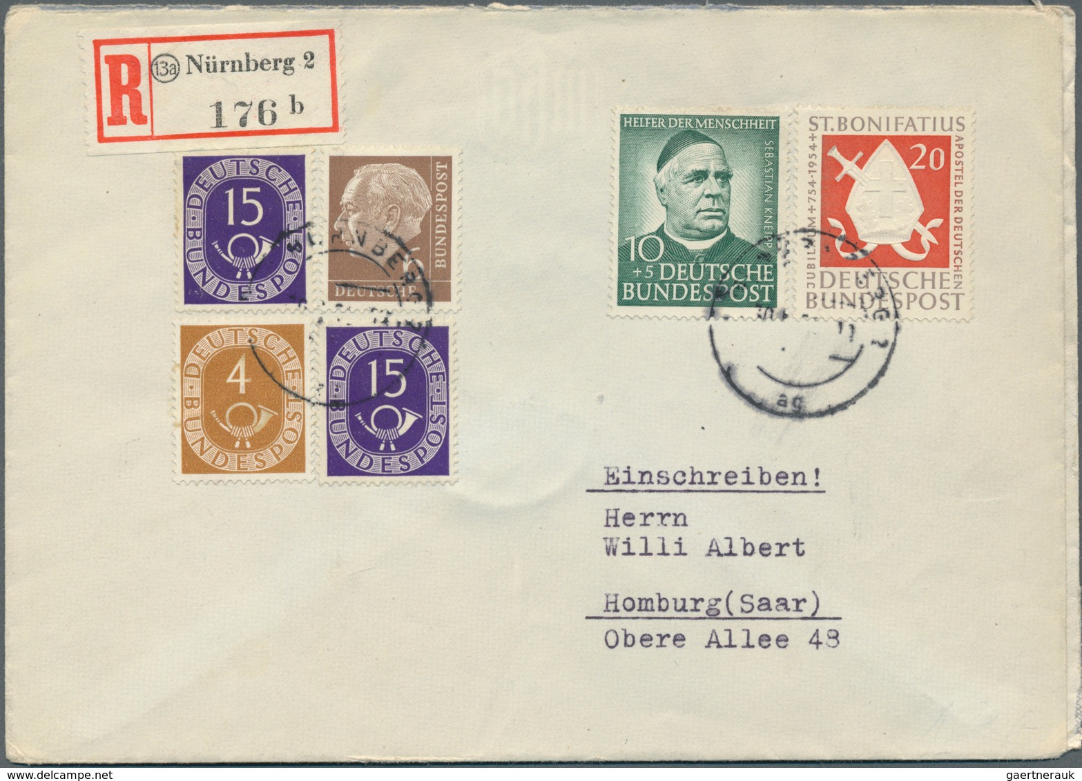 32422 Bundesrepublik und Berlin: 1949/1968, meist bis 1959, Partie von 51 Briefen und Karten, dabei dekora