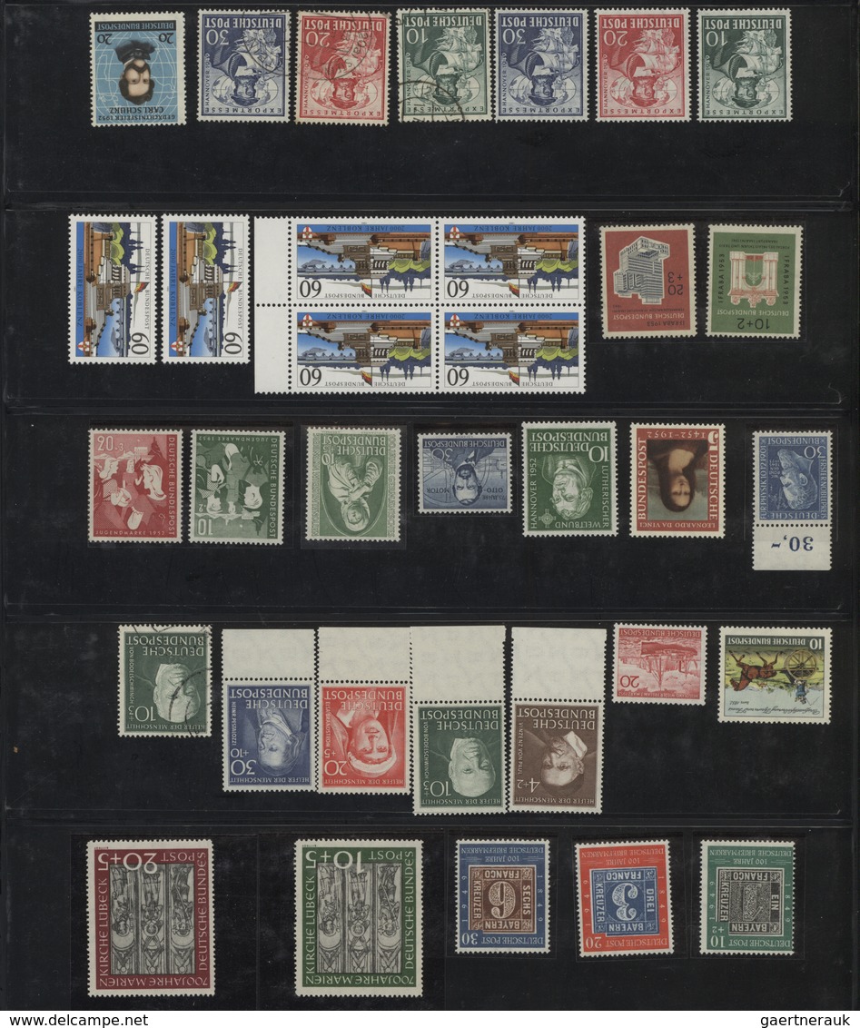 32425 Bundesrepublik Und Berlin: 1949/1990, Postfrische Und Gestempelte Partie Im Ringbinder, Dabei Bizone - Verzamelingen