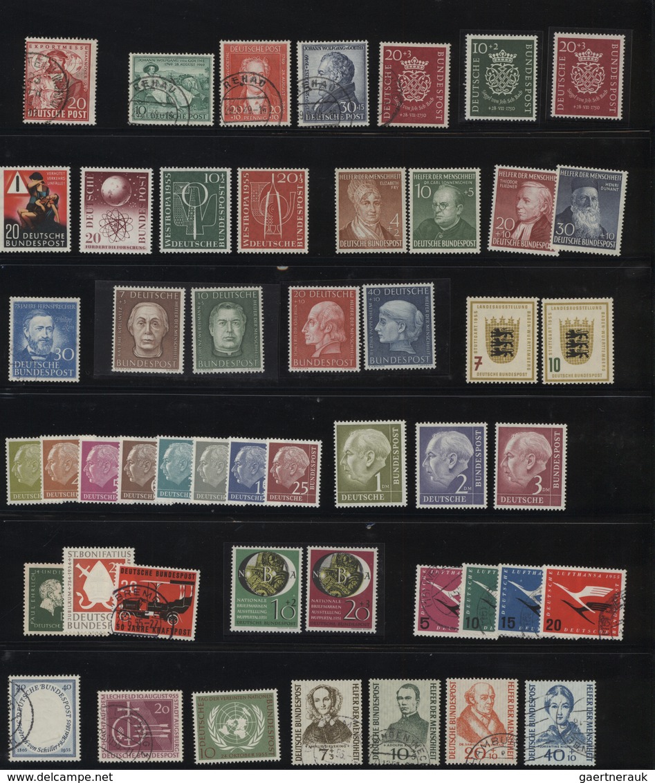 32425 Bundesrepublik Und Berlin: 1949/1990, Postfrische Und Gestempelte Partie Im Ringbinder, Dabei Bizone - Sammlungen