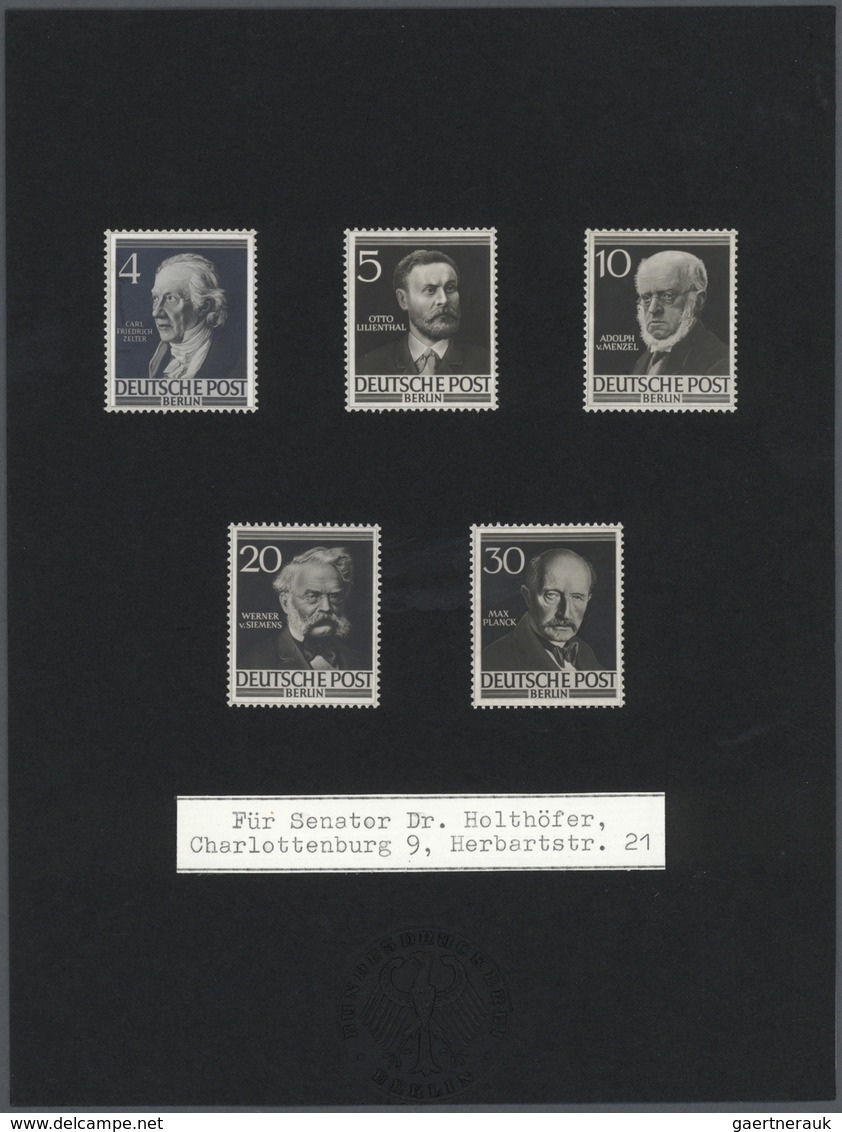 32433 Bundesrepublik Und Berlin: 1951/1959, Außergewöhnliche Sammlung Von Vier Minister-Geschenkheften Und - Verzamelingen