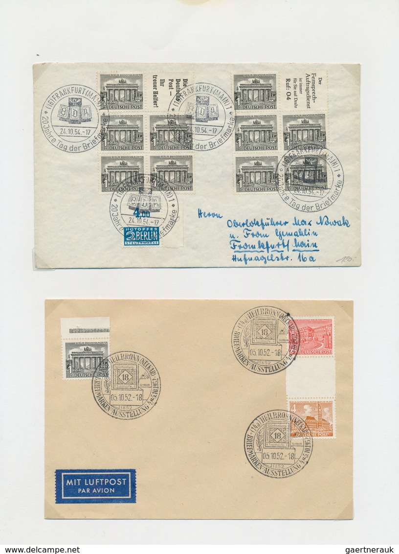 32434 Bundesrepublik Und Berlin: ZUSAMMENDRUCKE: 1951/90 Ca., Sammlung Von Briefen Nur Mit Zusammendrucken - Verzamelingen