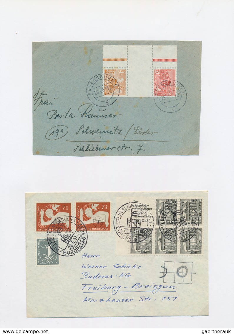 32434 Bundesrepublik Und Berlin: ZUSAMMENDRUCKE: 1951/90 Ca., Sammlung Von Briefen Nur Mit Zusammendrucken - Sammlungen