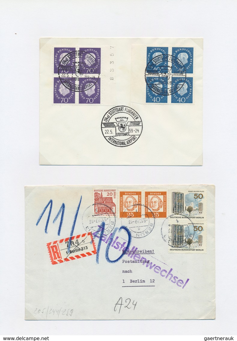 32434 Bundesrepublik und Berlin: ZUSAMMENDRUCKE: 1951/90 ca., Sammlung von Briefen nur mit Zusammendrucken