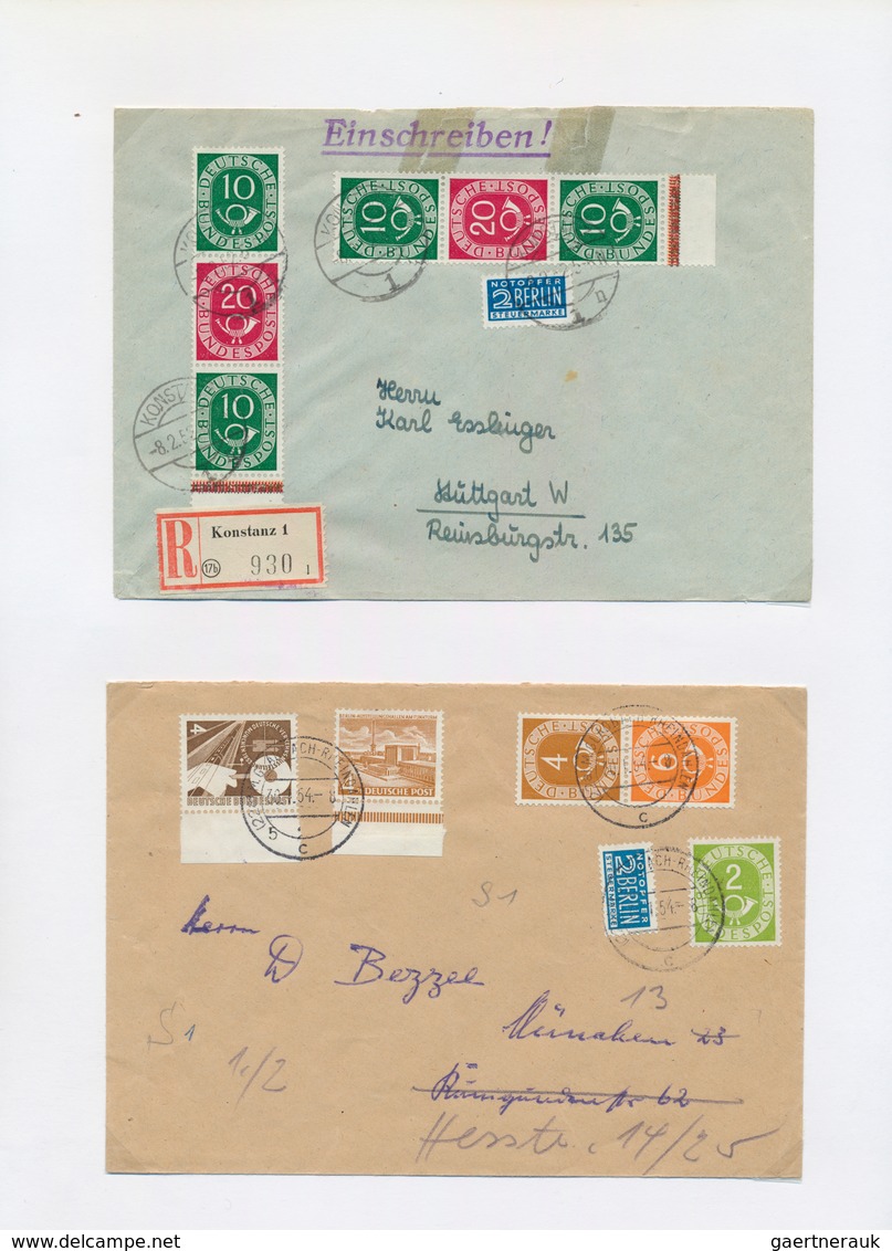 32434 Bundesrepublik und Berlin: ZUSAMMENDRUCKE: 1951/90 ca., Sammlung von Briefen nur mit Zusammendrucken