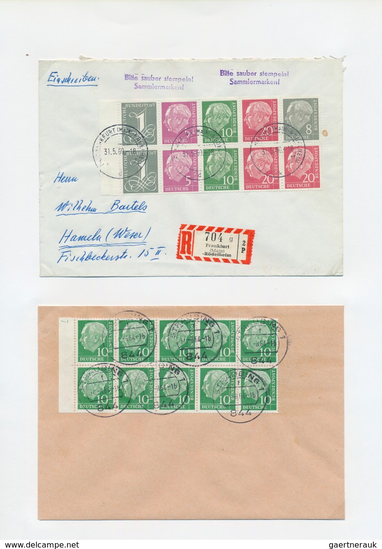 32434 Bundesrepublik und Berlin: ZUSAMMENDRUCKE: 1951/90 ca., Sammlung von Briefen nur mit Zusammendrucken