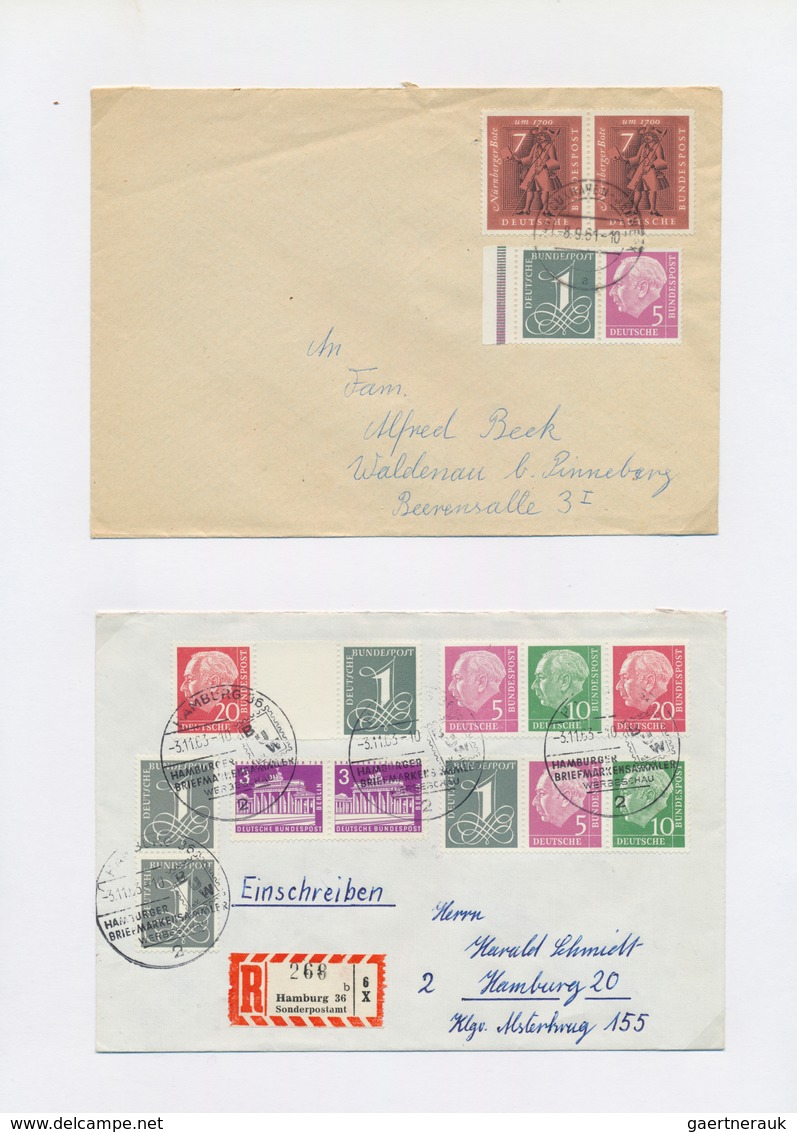 32434 Bundesrepublik und Berlin: ZUSAMMENDRUCKE: 1951/90 ca., Sammlung von Briefen nur mit Zusammendrucken