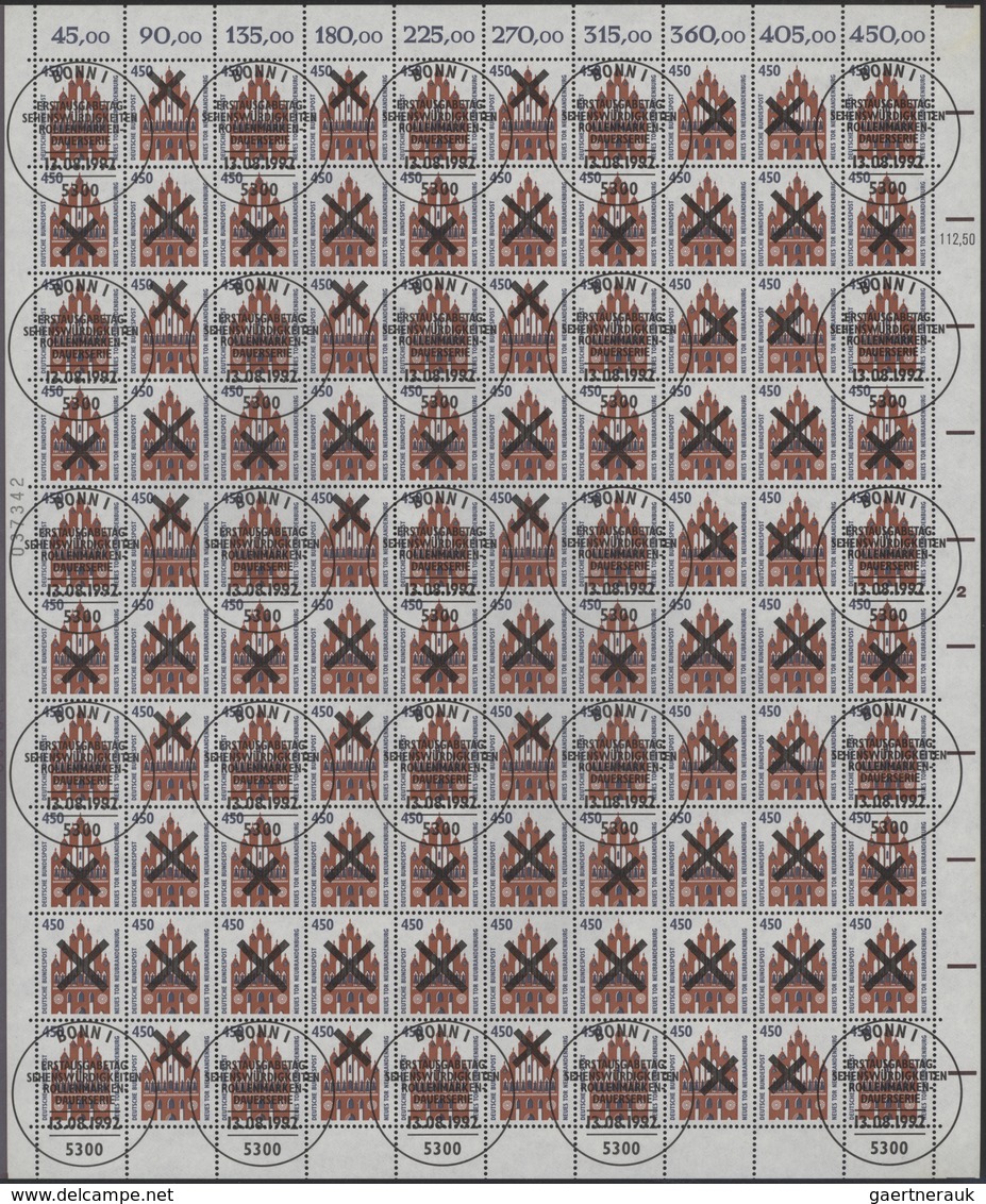 32446 Bundesrepublik Und Berlin: 1968/92 Ca., MUSTER-Marken Und Andreaskreuz-Entwertungen, Sammlung Von Me - Verzamelingen