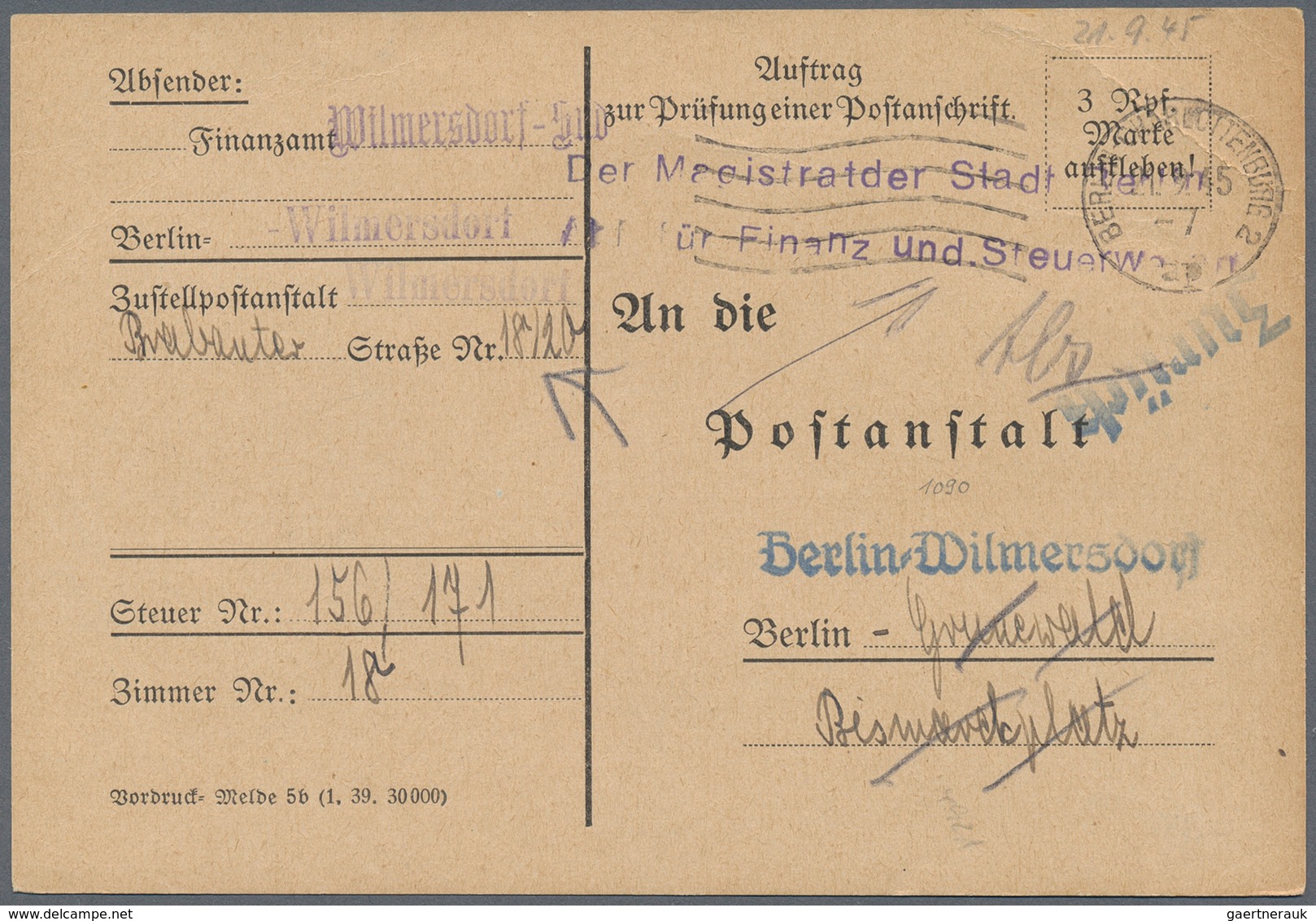 32456 Berlin - Vorläufer: 1945/53 (ca.), Schöner Posten Von Ca. 40 Nachkriegs-Belegen BERLIN, Meist Ehemal - Brieven En Documenten