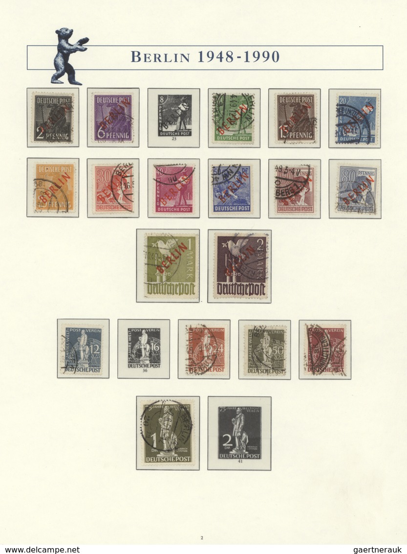 32463 Berlin: 1948/1990, Umfangreicher Berlin-Bestand In 14 Alben Mit Sammlungsteilen Und Dubletten, Dabei - Autres & Non Classés
