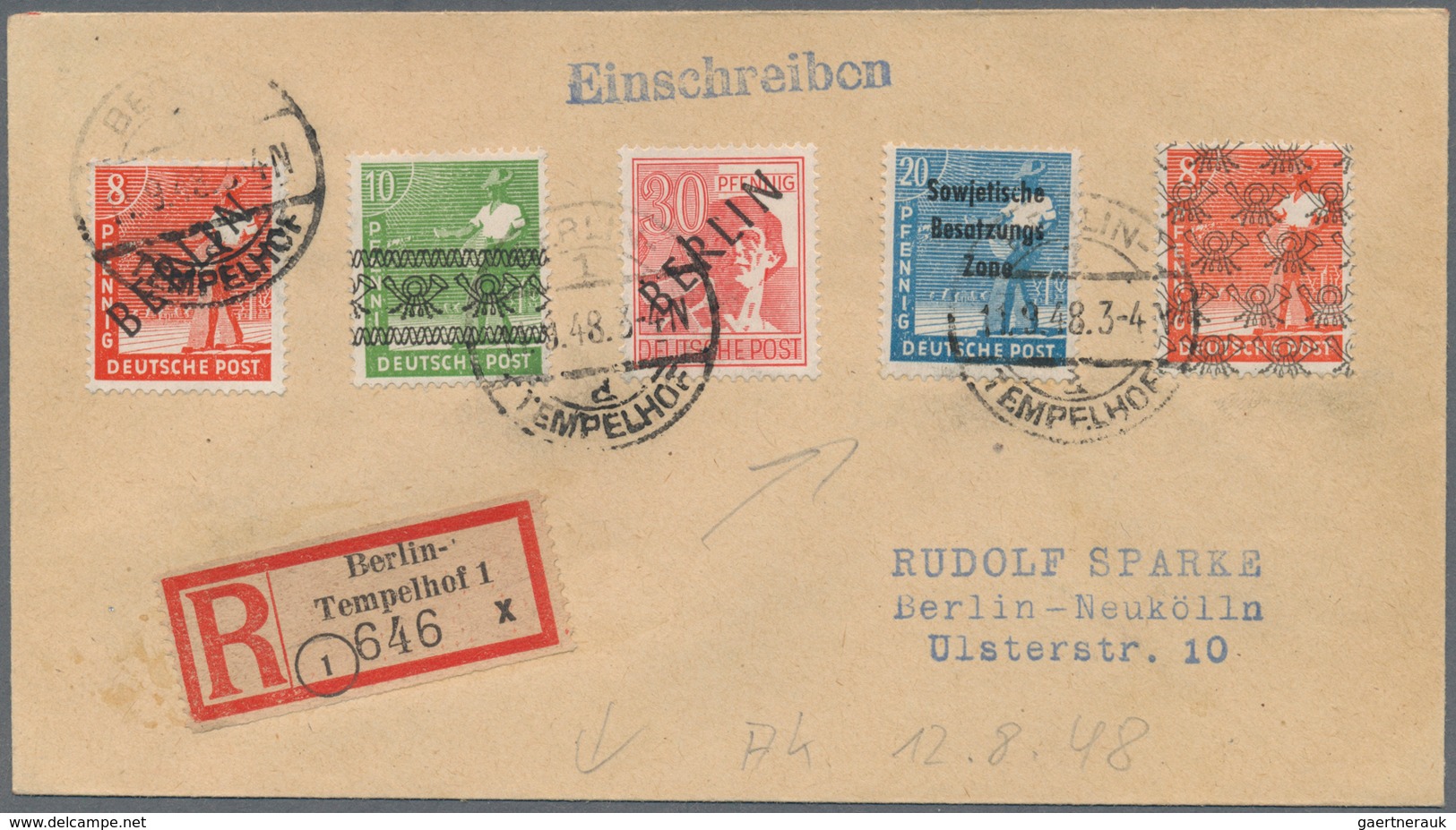 32476 Berlin: 1948/1970, Partie Von Ca. 100 Belegen Mit Vor- Und Mitläufern, 10-fach-Frankaturen, MiF Mit - Andere & Zonder Classificatie
