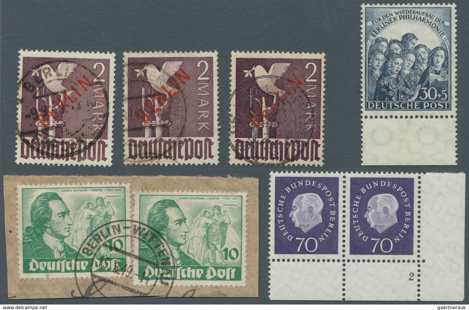 32479 Berlin: 1948/1960 (ca.), Meist Postfrischer Und Gestempelter Sammler-Bestand Auf Steckkarten, Dabei - Autres & Non Classés