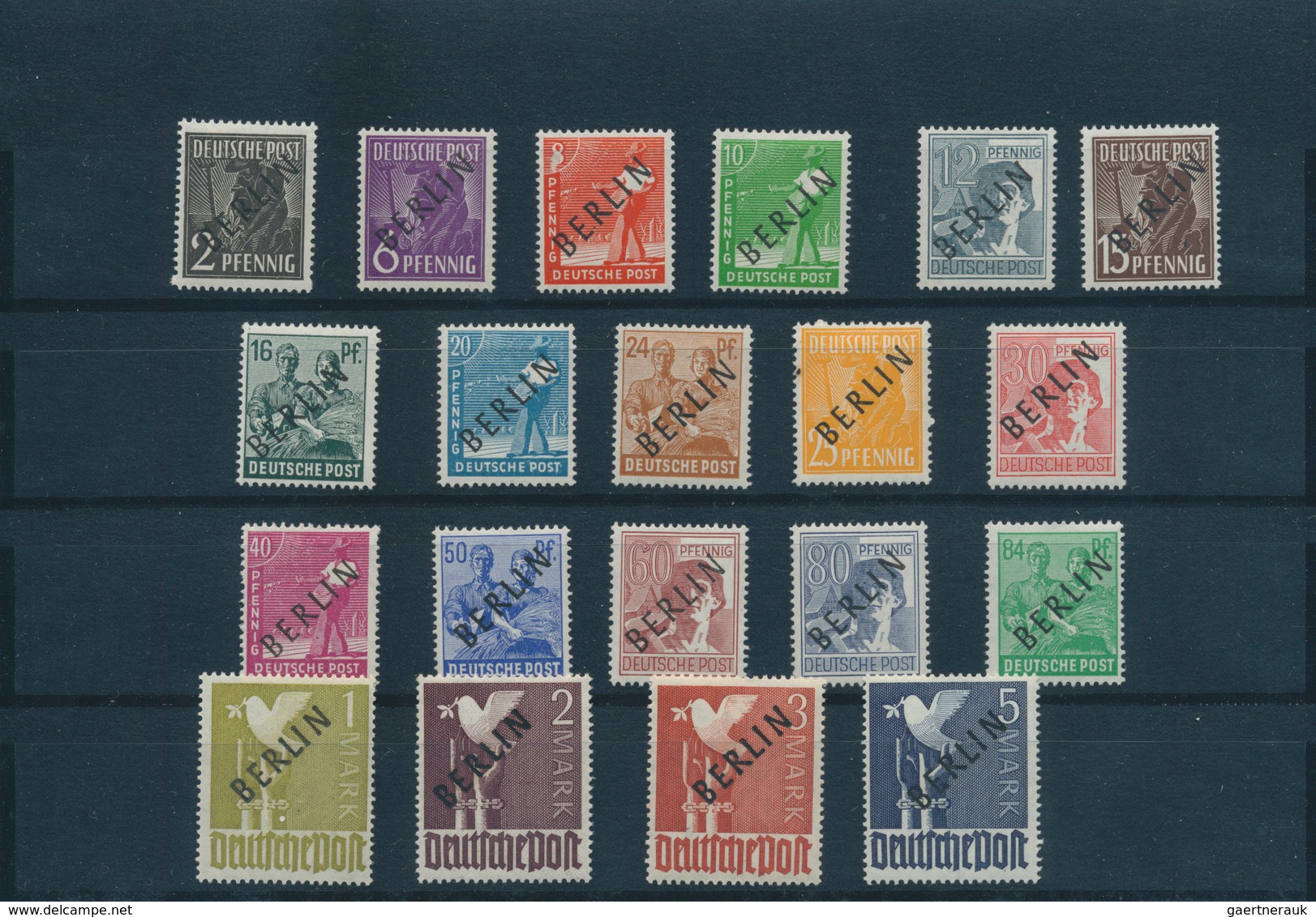 32484 Berlin: 1948/1950, Partie Von Besseren Ausgaben Auf Steckkarten, Dabei MiNr. 1/20 (2), 35/41, 42/60 - Autres & Non Classés