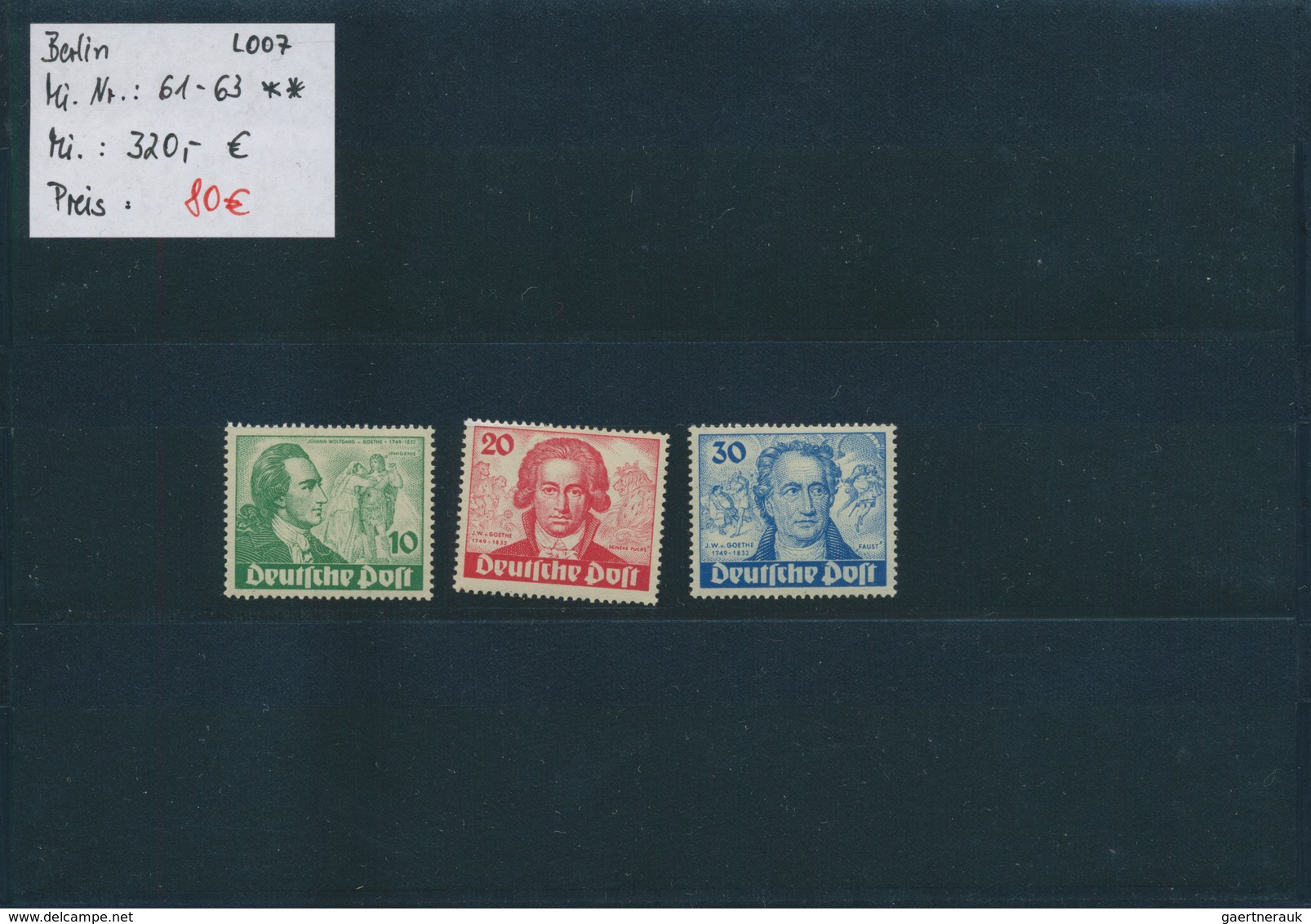 32484 Berlin: 1948/1950, Partie von besseren Ausgaben auf Steckkarten, dabei MiNr. 1/20 (2), 35/41, 42/60