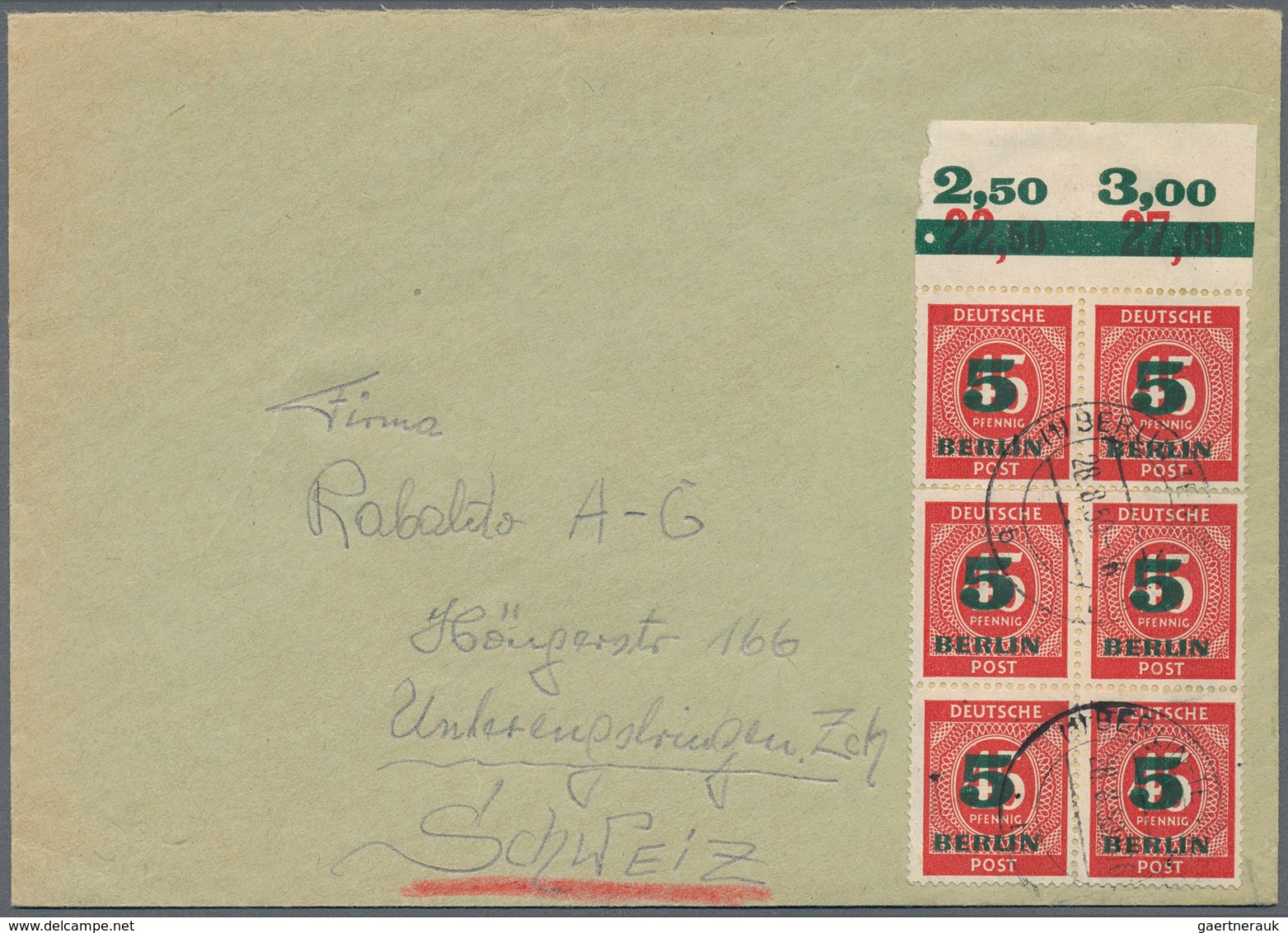 32485 Berlin: 1948/70 (ca.), Posten Von Ca. 38 Aussergewöhnlichen (meist Ehemalige Einzellos)-Belegen, Nah - Autres & Non Classés