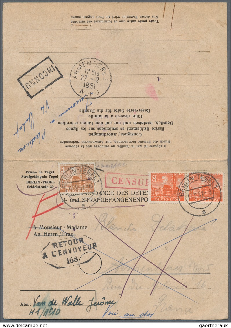 32485 Berlin: 1948/70 (ca.), Posten Von Ca. 38 Aussergewöhnlichen (meist Ehemalige Einzellos)-Belegen, Nah - Autres & Non Classés