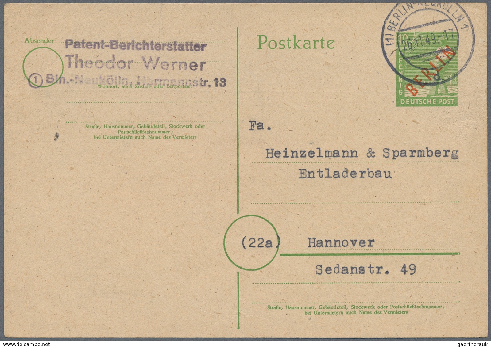 32485 Berlin: 1948/70 (ca.), Posten von ca. 38 aussergewöhnlichen (meist ehemalige Einzellos)-Belegen, nah