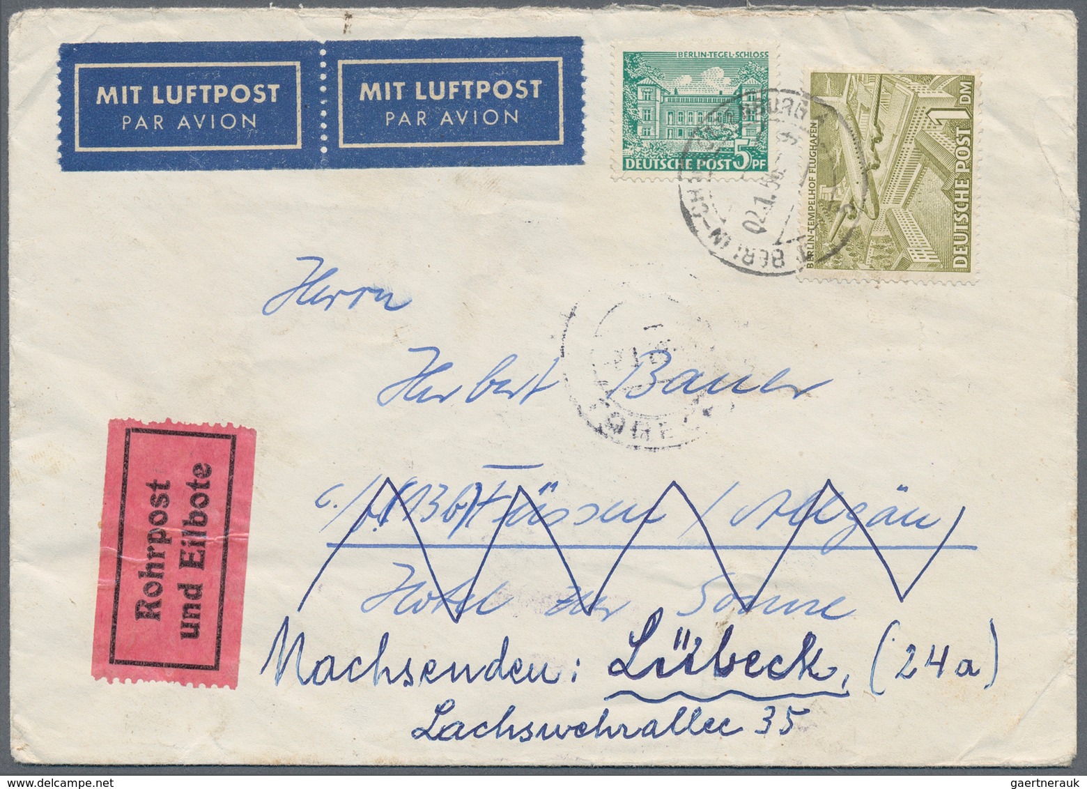 32485 Berlin: 1948/70 (ca.), Posten von ca. 38 aussergewöhnlichen (meist ehemalige Einzellos)-Belegen, nah