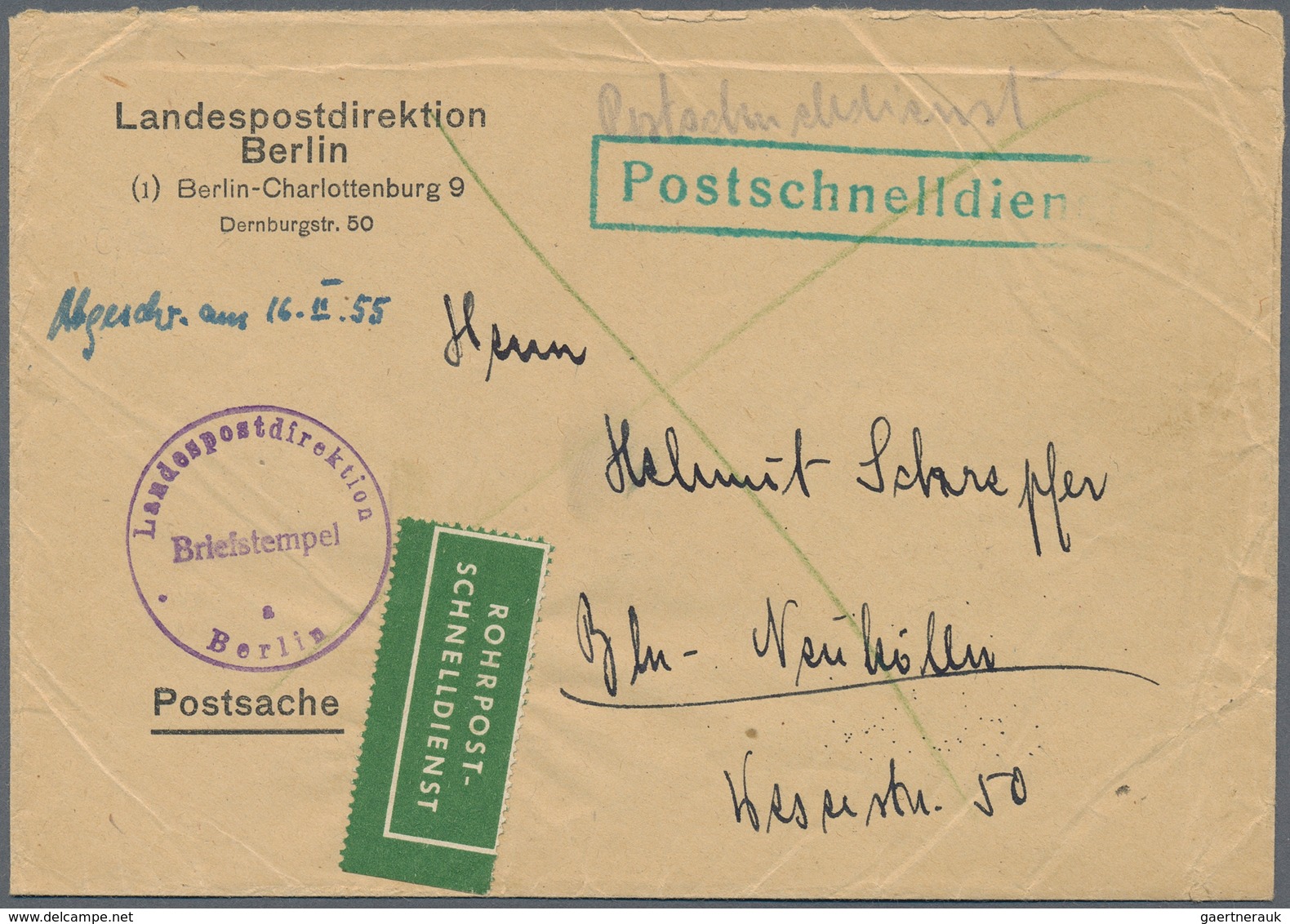 32485 Berlin: 1948/70 (ca.), Posten von ca. 38 aussergewöhnlichen (meist ehemalige Einzellos)-Belegen, nah