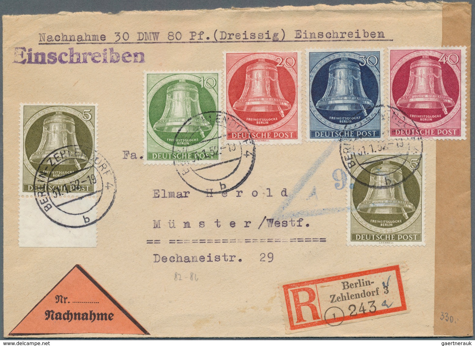 32493A Berlin: 1949/1990, Ca. 600 Briefe Und Karten Mit Fast Ausschließlich Berlinmarken, Häufig In Der Bun - Autres & Non Classés