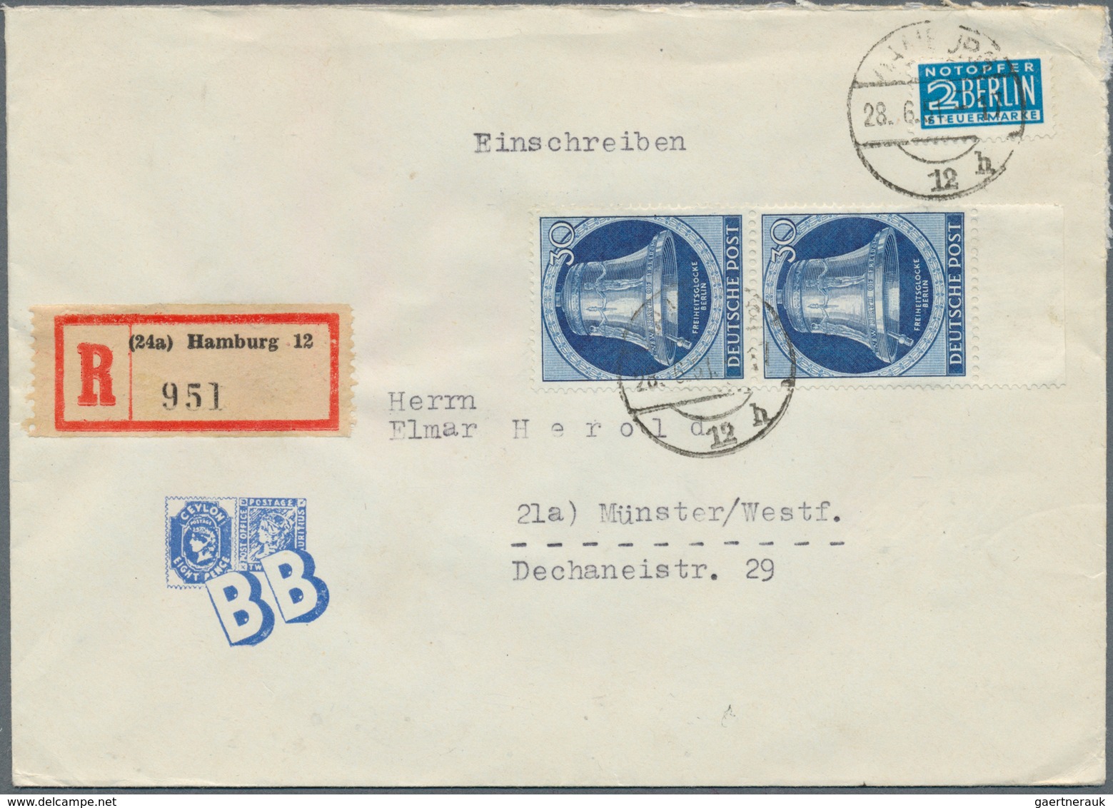 32493A Berlin: 1949/1990, Ca. 600 Briefe Und Karten Mit Fast Ausschließlich Berlinmarken, Häufig In Der Bun - Autres & Non Classés