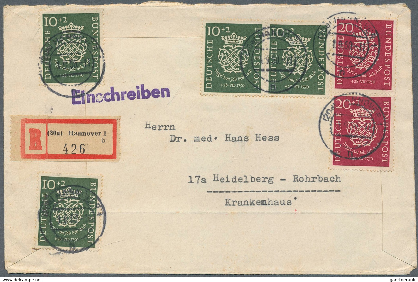 32500 Berlin: 1949/56, nette Partie von 8 Belegen, teils FDC, darunter 113-15 FDC, 123/125/132 FDC, 116 FD