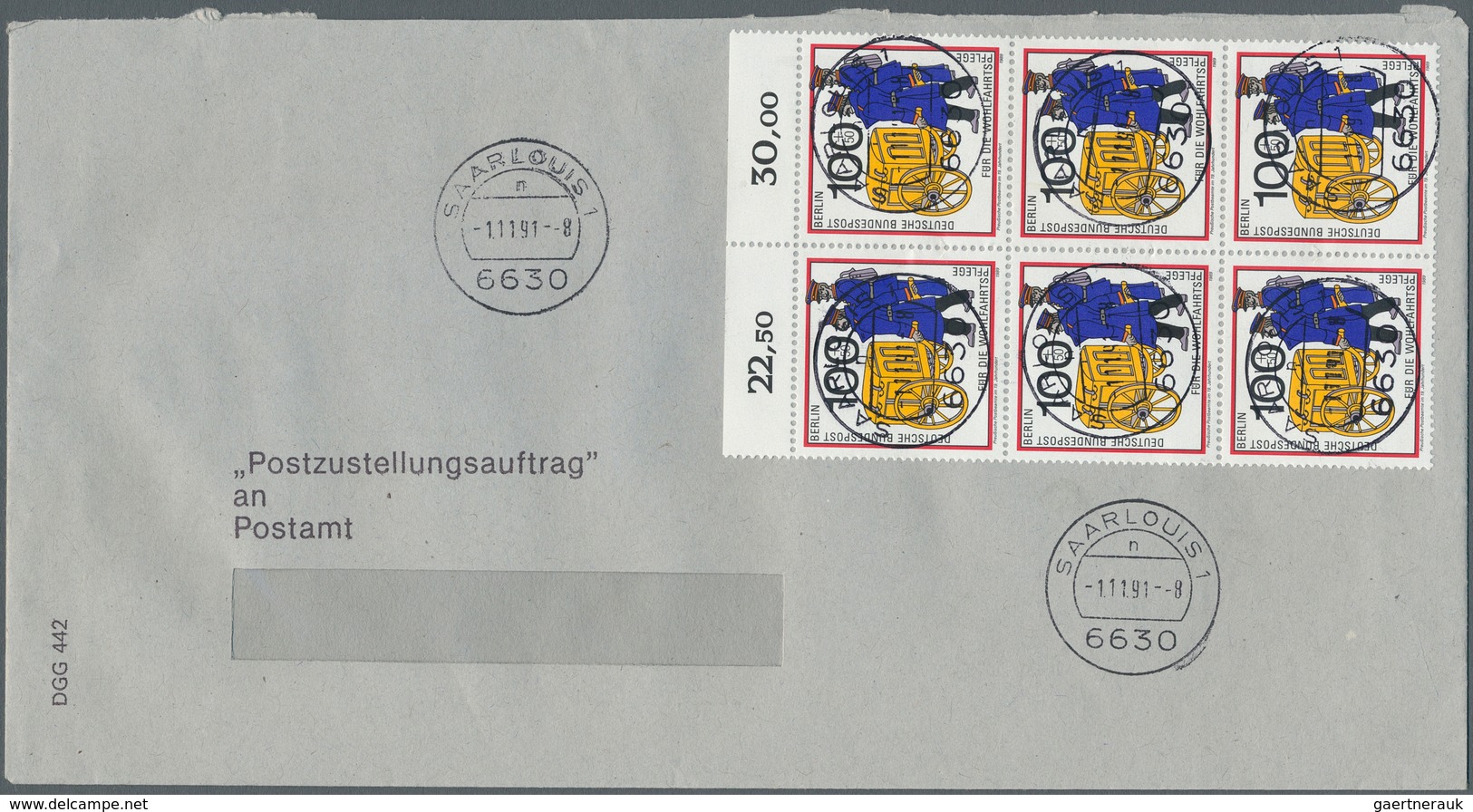 32528 Berlin: 1988/1992, Partie von ca. 127 Bedarfsbriefen, meist Gerichtsvollzieher-Zustellungsaufträge,