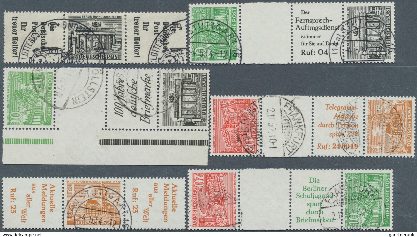 32540 Berlin - Zusammendrucke: 1949, Sammlung Der Bautenzusamendrucke Gestempelt. Die Sammlung Ist Augensc - Zusammendrucke